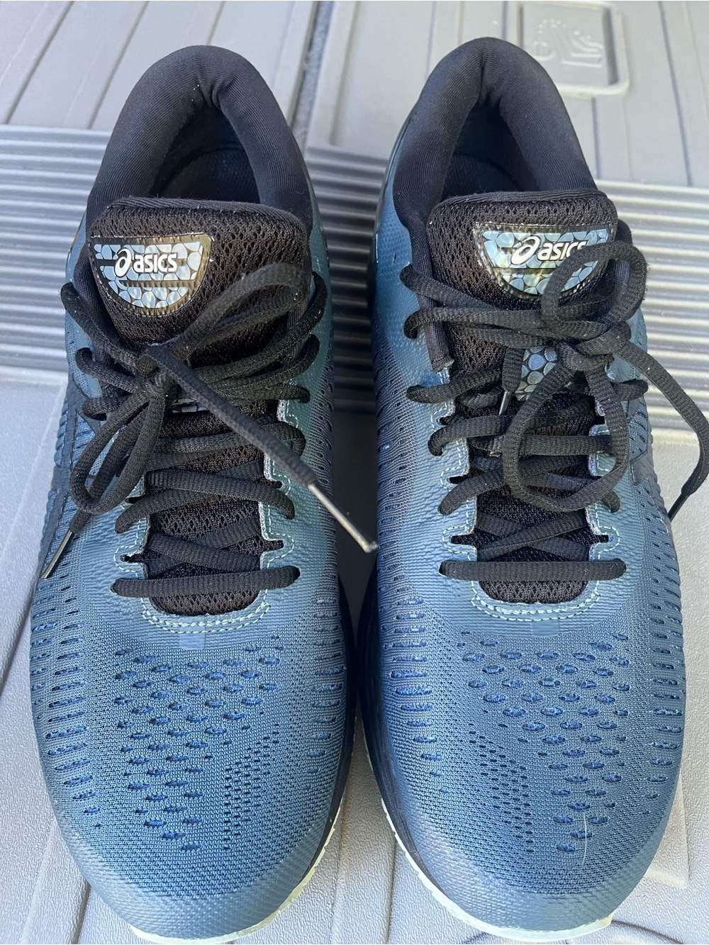Asics Men's Blue and Black Athletic Running Shoes